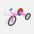 Pink tricycle isometric icon