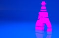 Pink The Tsar bell in Moscow monument icon isolated on blue background. Minimalism concept. 3d illustration. 3D render