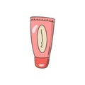 Pink tube of lip gloss