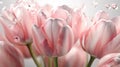 Pink Tulip Flowers Glitter Super Detail. Generative AI