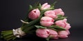 Pink tulip beauty wedding bouquet flower for special people on best moment day Royalty Free Stock Photo