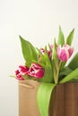 Pink tulips bouquet, mothers day, valentines day, spring time