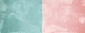 Pink and turquoise painted background creates a split screen effect, showcasing a textured and artistic design, perfect Royalty Free Stock Photo