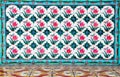 Pink and Turquoise Peranakan tile mosaic