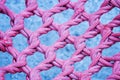 Pink twisted, interlaced rope, fiber texture Royalty Free Stock Photo