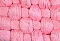 Pink twisted skeins of floss as background texture