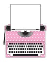 Pink Typewriter polka dot