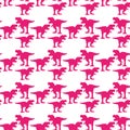 Pink Tyrex Silhouette Pattern Royalty Free Stock Photo