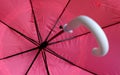 Pink umbrella shot from inside Royalty Free Stock Photo