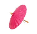 Pink umbrella handmade on white background Royalty Free Stock Photo