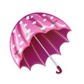 Pink umbrella in a vector style isolated.