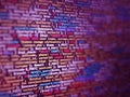 Pink unique background. Programming PHP on laptop computer screen. Program code PHP HTML CSS of site. Royalty Free Stock Photo