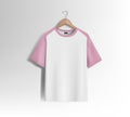 Pink unisex blank t-shirt stylish template sides for design mockup print, isolated.