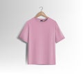 Pink unisex blank t-shirt stylish template sides for design mockup print, isolated.