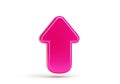 Pink upward arrow isolated on white background Royalty Free Stock Photo