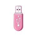 Pink USB Flash Drive with USB Symbol Digital Storage Device Royalty Free Stock Photo