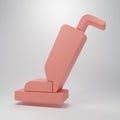 Pink Vacuum cleaner icon isolated on pink background. Minimalism concept. 3D render illustration Royalty Free Stock Photo
