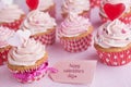 Pink Valentine cupcakes Royalty Free Stock Photo