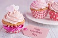 Pink Valentine cupcakes Royalty Free Stock Photo