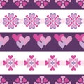 Pink Valentine Heart Seamless Pattern Background Print