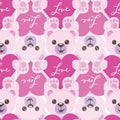 Pink Valentine Heart Seamless Pattern Background Print