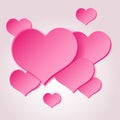 Pink valentine hearths from paper decoration element