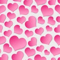 Pink valentine hearths symbol seamless pattern