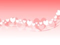 Pink Valentine Hearts Swoosh Background