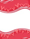 Pink Valentine Hearts Swoosh Border