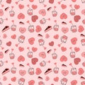 Pink Valentine`s Day Seamless Pattern for Wrapping Your Gifts
