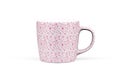 Pink Valentine`s mug - porcelain coffee or tea mug with valentine`s day theme - isolated on white