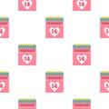 Pink Valentines day calendar pattern seamless