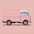 Pink Van With Minimalist Design: A Blend Of Classical Proportions And Post-war Minimalism