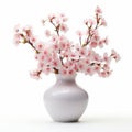 Photorealistic Cherry Blossom In Modern Ceramic Vase