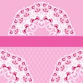 Pink vector border lace frame background Royalty Free Stock Photo