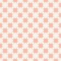 Pink and white geometric seamless pattern with small cross shapes, squares