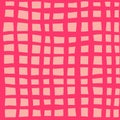 Pink vector tablecloth pattern. Pink checkered vector pattern. Hand draw tablecloth texture.