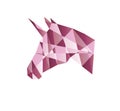 Pink vector unicorn head