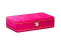 Pink velvet box isolated