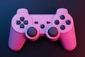 Pink video game controller, joystick for game console isolated on black background Royalty Free Stock Photo