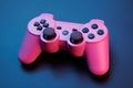 Pink video game controller, joystick for game console isolated on black background Royalty Free Stock Photo