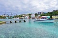 The pink village of Flatts in Bermuda