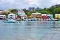 The pink village of Flatts in Bermuda