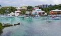 The pink village of Flatts in Bermuda