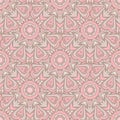 Pink seamless pattern with ethnic geometrc ornament. Boho design. Royalty Free Stock Photo