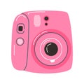 Cute Pink Vintage camera device in a cute flat style