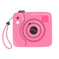Pink Vintage camera device in a cute flat style