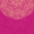 Pink Vintage Card with Half Mandala Element