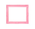 Pink Vintage picture frame on blue wood background Royalty Free Stock Photo