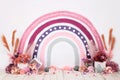 Pink vintage rainbow custom made sett up Royalty Free Stock Photo
